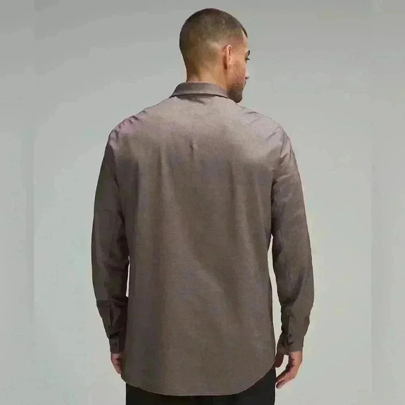 Lululemon Commission Long-Sleeve Shirt ESPR/WHT Espresso Men's Small - Picture 2 of 12